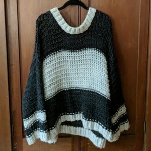 Free People Striped Oversized Sweater